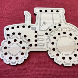 Carte à lacer en bois Tracteur