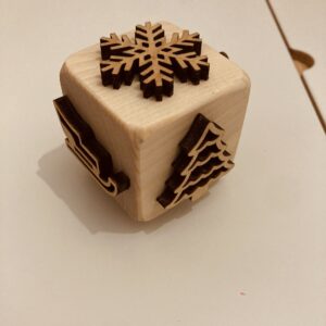 Cube tampon en bois Noël