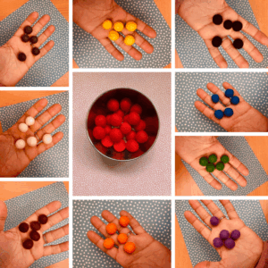 Lot de 10 pompons en feutre